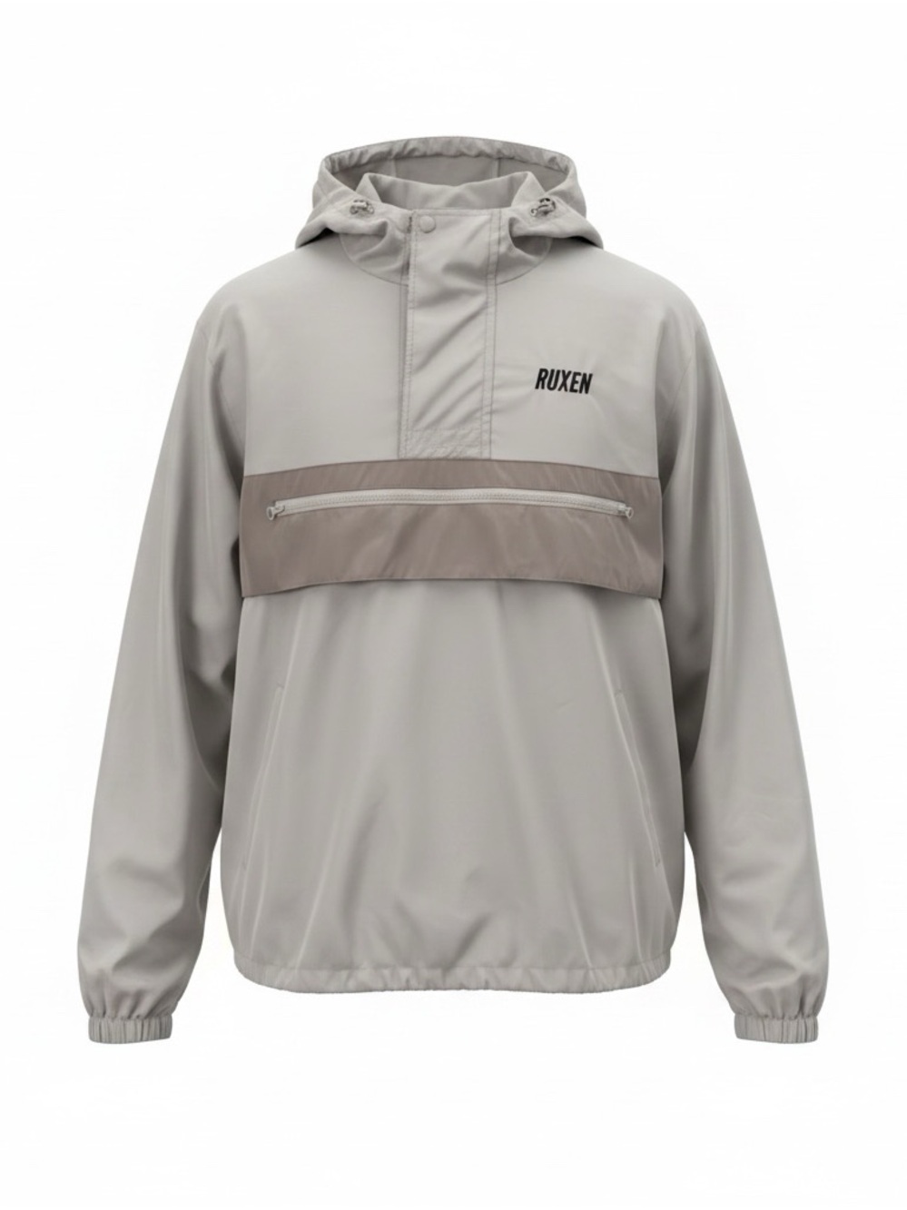 Men's Light Gray Pullover Windbreaker